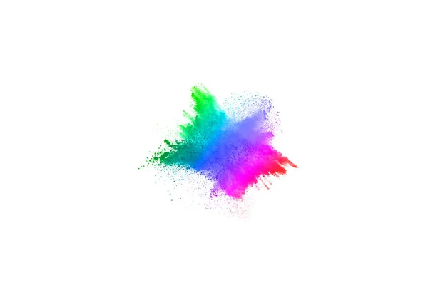 Abstract Powder Splatted Background Colorful Powder Explosion White Background Colored — Stock Photo, Image