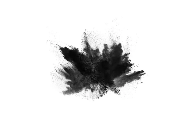 Particles Charcoal White Background Abstract Powder Splatted White Background Freeze — Stock Photo, Image