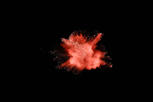 Ζωντανή Έκρηξη Σκόνη Χρώματος Κοραλλιών Λευκό Φόντο Χρωματιστό Σύννεφο Πολύχρωμη — Φωτογραφία Αρχείου