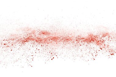 Beyaz arka planda kahverengi renkli toz patlaması. Renkli bulut. Renkli toz patlar. Boya Holi.