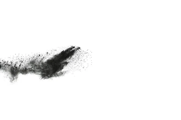 Particles Charcoal White Background Abstract Powder Splatted White Background Freeze — Stock Photo, Image