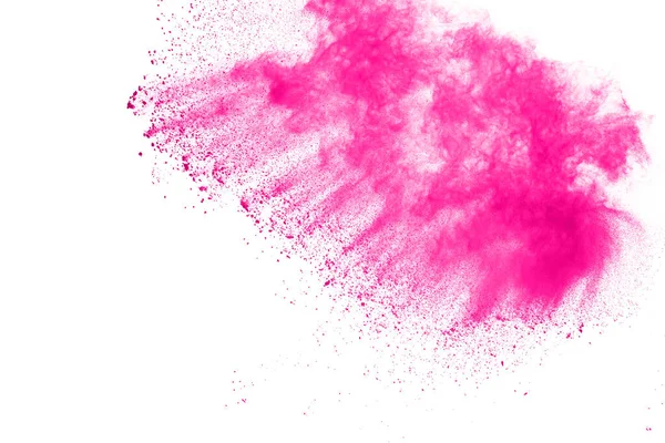 Astratto Rosa Polvere Splatted Sfondo Freeze Movimento Colore Polvere Esplodendo — Foto Stock