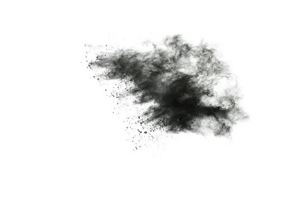 Partiklar Träkol Vit Bakgrund Abstrakt Pulver Svett Vit Bakgrund Frysa — Stockfoto