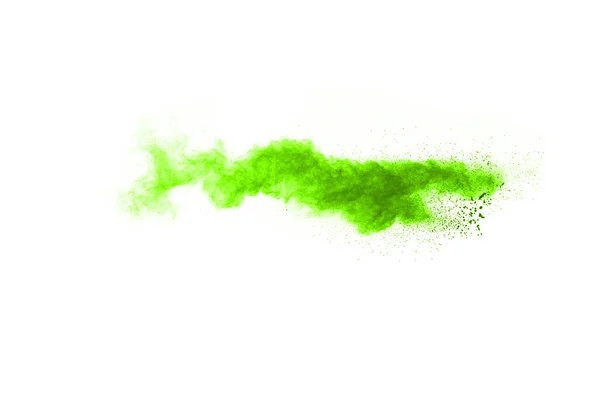 Explosión Polvo Verde Sobre Fondo Blanco Nube Colores Polvo Colorido —  Fotos de Stock