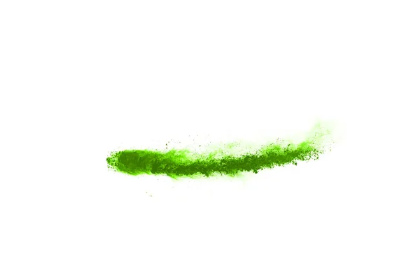 Green Powder Explosion White Background Colored Cloud Colorful Dust Explode — Stock Photo, Image