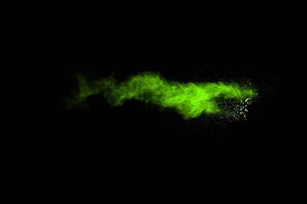 Rörelsen Abstrakt Damm Explosion Fryst Grön Svart Bakgrund Stoppa Rörelsen — Stockfoto