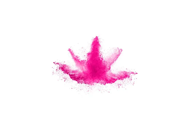Абстрактний Рожевий Порошок Розділений Фон Заморожування Руху Кольорового Порошку Вибуху — стокове фото