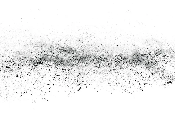 Deeltjes Houtskool Witte Achtergrond Abstract Poeder Gespoten Witte Achtergrond Freeze — Stockfoto