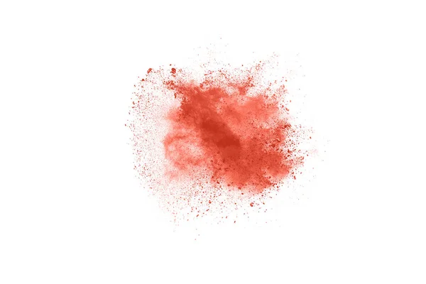 白色の背景に茶色の粉体爆発 雲の色 カラフルな塵が爆発する ペイント — ストック写真