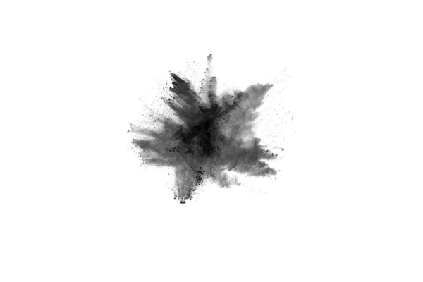 Particles Charcoal White Background Abstract Powder Splatted White Background Freeze — Stock Photo, Image