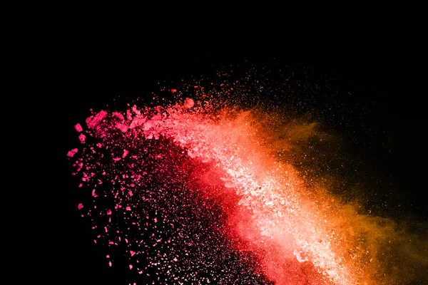 Explosion Poussière Couleur Abstraite Sur Fond Noir Poudre Abstraite Éclaboussé — Photo