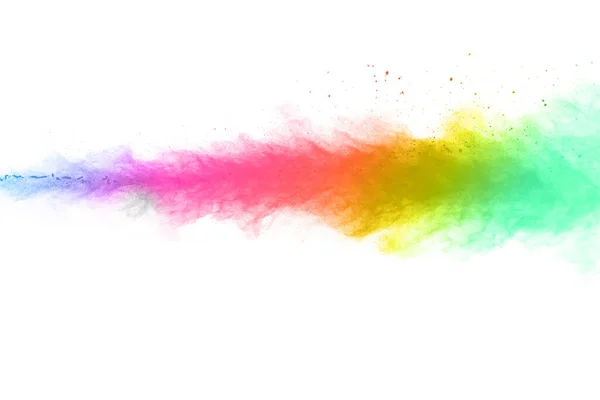 Abstract Powder Splatted Background Colorful Powder Explosion White Background Colored — Stock Photo, Image