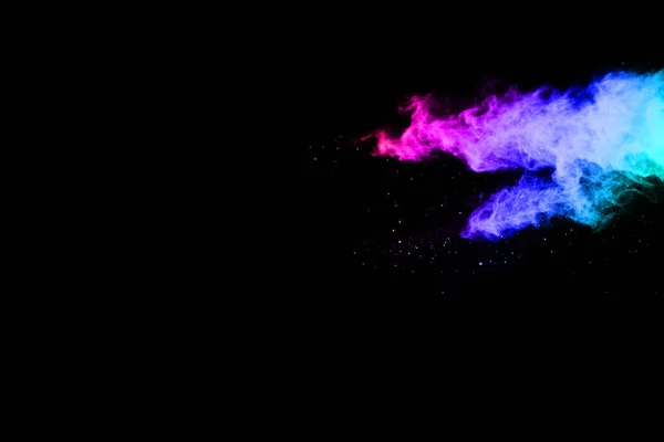 Abstract Colored Dust Explosion Black Background Abstract Powder Splatted Background — Stock Photo, Image