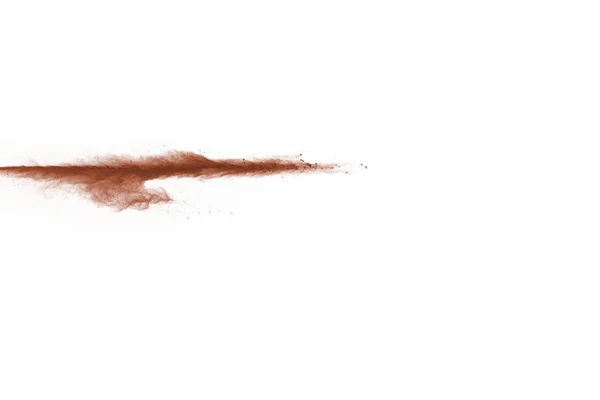Beyaz Arka Planda Kahverengi Renkli Toz Patlaması Renkli Bulut Renkli — Stok fotoğraf