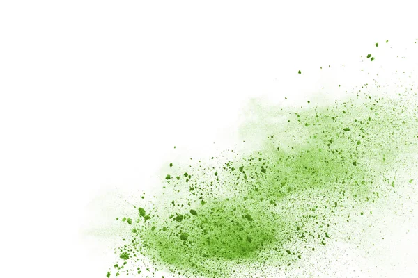 Explosión Polvo Verde Sobre Fondo Blanco Nube Colores Polvo Colorido — Foto de Stock
