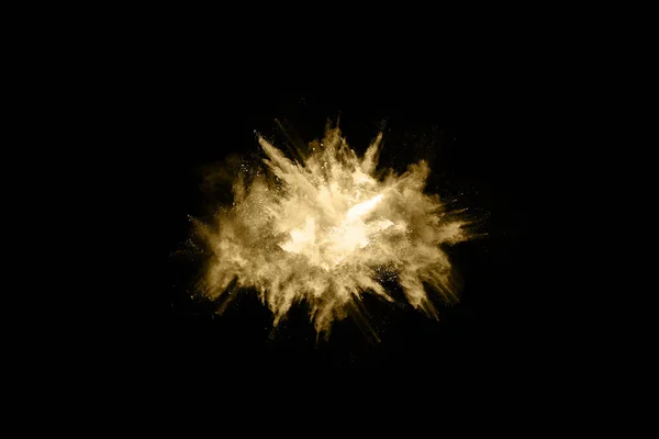Explosión Polvo Dorado Sobre Fondo Negro Nube Colores Polvo Colorido — Foto de Stock