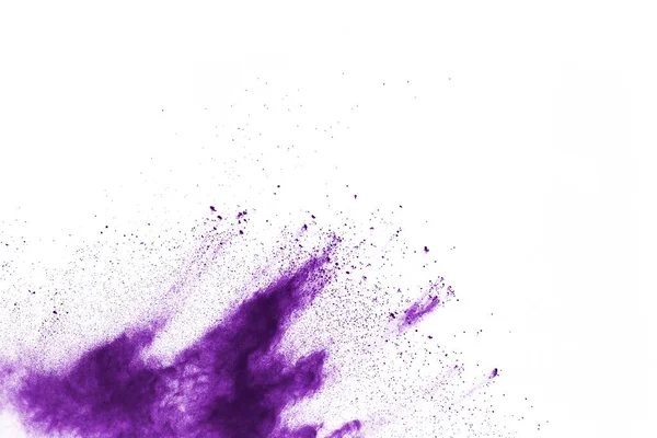 Explosion Poudre Gros Plan Une Explosion Particules Poussière Violette Isolée — Photo