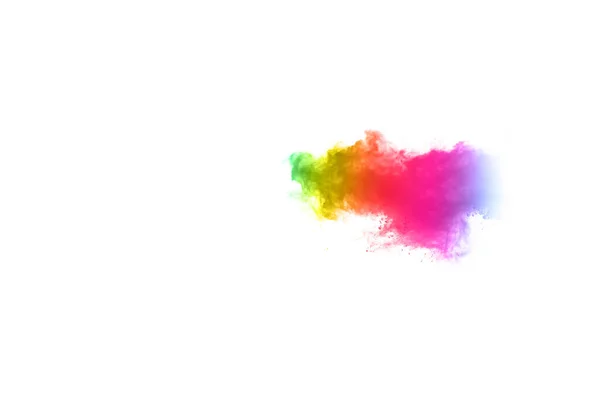 Abstract Powder Splatted Background Colorful Powder Explosion White Background Colored — Stock Photo, Image