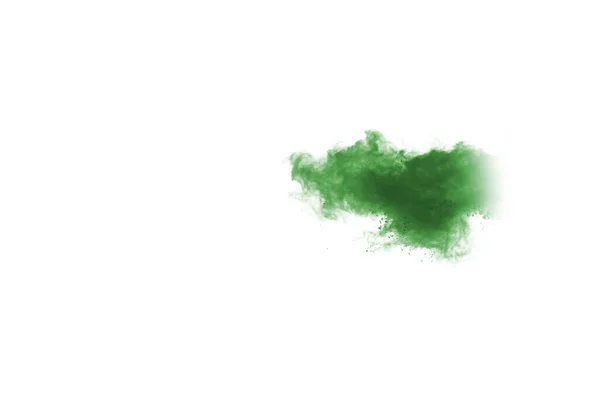 Explosión Polvo Verde Sobre Fondo Blanco Nube Colores Polvo Colorido —  Fotos de Stock