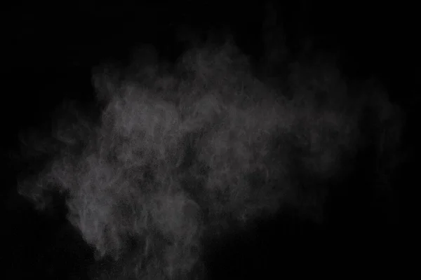 Взрыв Белого Пороха Черном Фоне Цветное Облако Разноцветная Пыль Взрывается — стоковое фото
