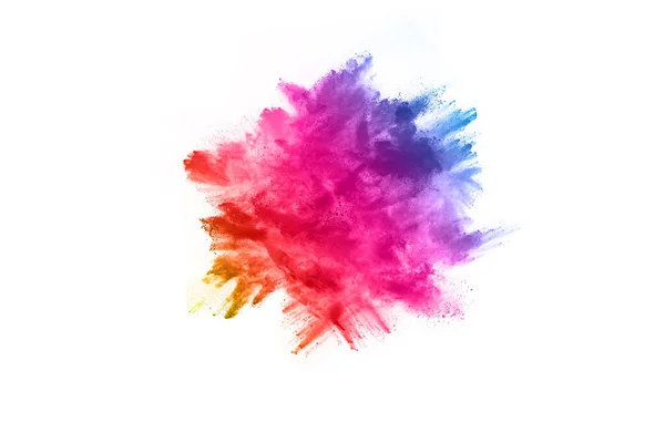 Abstract Powder Splatted Background Colorful Powder Explosion White Background Colored — Stock Photo, Image