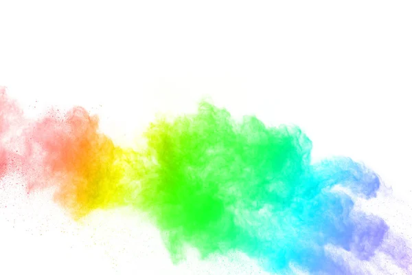 Abstract Powder Splatted Background Colorful Powder Explosion White Background Colored — Stock Photo, Image