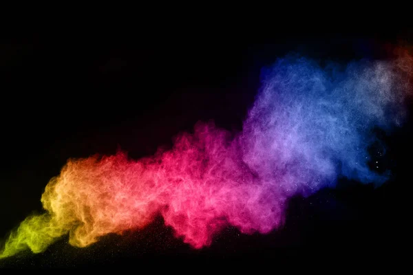 Esplosione Polvere Colorata Astratta Uno Sfondo Nero Polvere Astratta Sfondo — Foto Stock