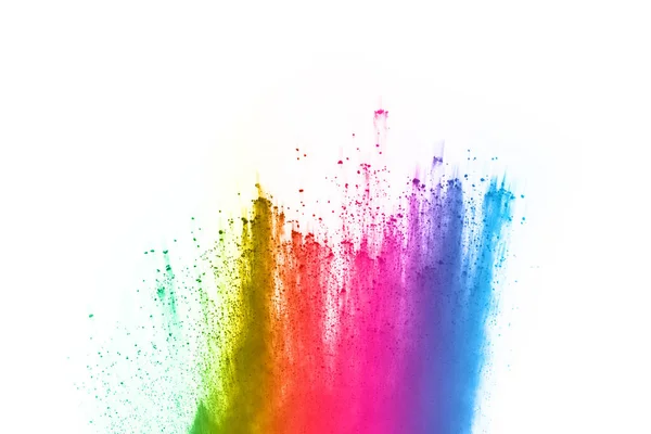 Abstract Powder Splatted Background Colorful Powder Explosion White Background Colored — Stock Photo, Image