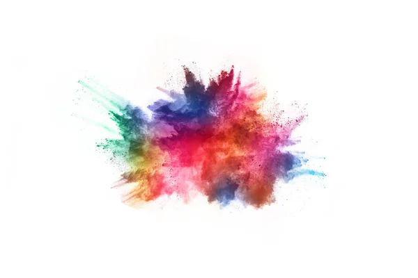 Abstract Powder Splatted Background Colorful Powder Explosion White Background Colored — Stock Photo, Image