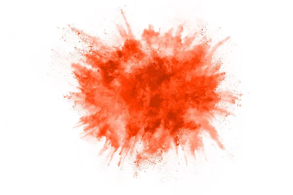 Abstrakte Orange Pulver Gespritzten Hintergrund Freeze Bewegung Von Farbpulver Explodierenden — Stockfoto