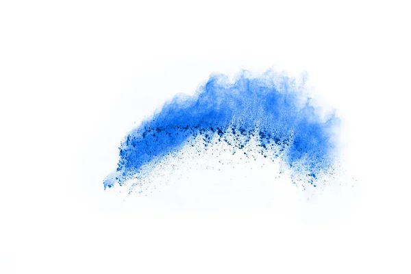 Blue Color Powder Explosion White Background Colored Cloud Colorful Dust — Stock Photo, Image