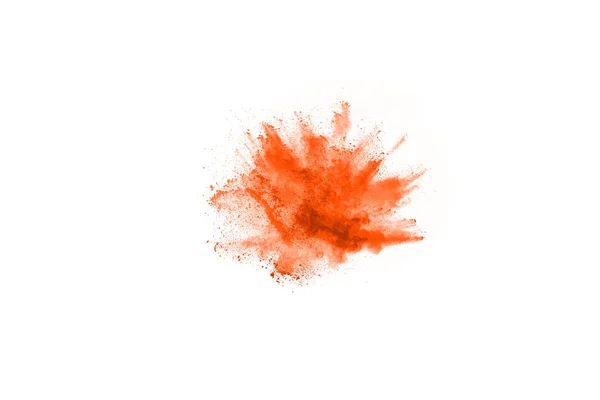 Streszczenie Pomarańczowy Proszek Rozbryzgane Tło Zamrożenie Ruchu Proszku Kolor Eksplodujący — Zdjęcie stockowe