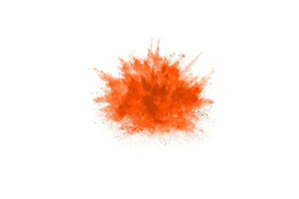 주황색 폭발하는 분말의 움직임 던지는 배경에 — 스톡 사진