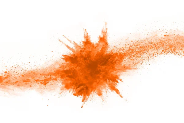Abstrakte Orange Pulver Gespritzten Hintergrund Freeze Bewegung Von Farbpulver Explodierenden — Stockfoto