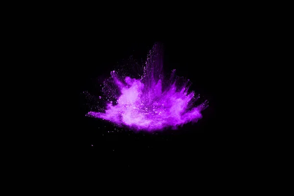 Movement Abstract Dust Explosion Frozen Purple Black Background Stop Movement — Stock Photo, Image