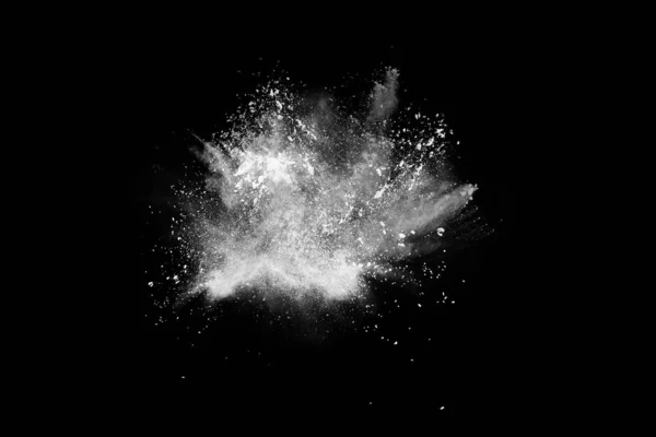 White Powder Explosion Black Background Colored Cloud Colorful Dust Explode — Stock Photo, Image