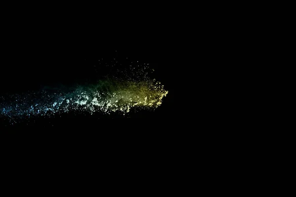 Abstrakcyjny Kolorowy Wybuch Pyłu Czarnym Tle Abstrakcyjny Proszek Rozbryzgane Tło — Zdjęcie stockowe