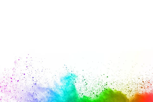 Abstract Powder Splatted Background Colorful Powder Explosion White Background Colored — Stock Photo, Image