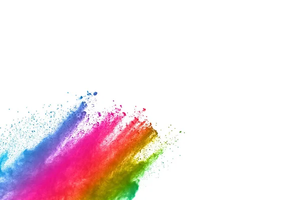 Abstract Powder Splatted Background Colorful Powder Explosion White Background Colored — Stock Photo, Image