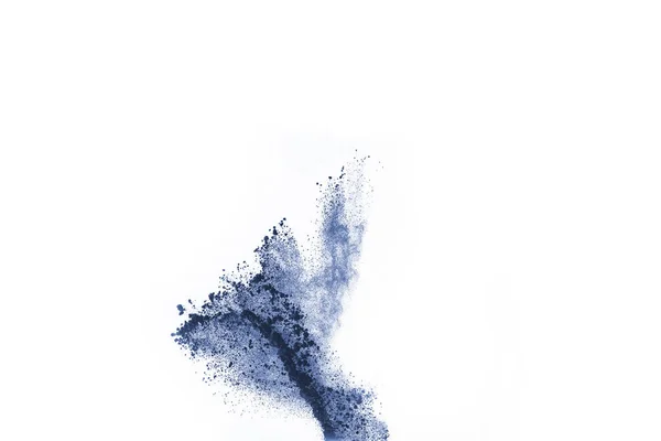 Blue Color Powder Explosion White Background Colored Cloud Colorful Dust — Stock Photo, Image