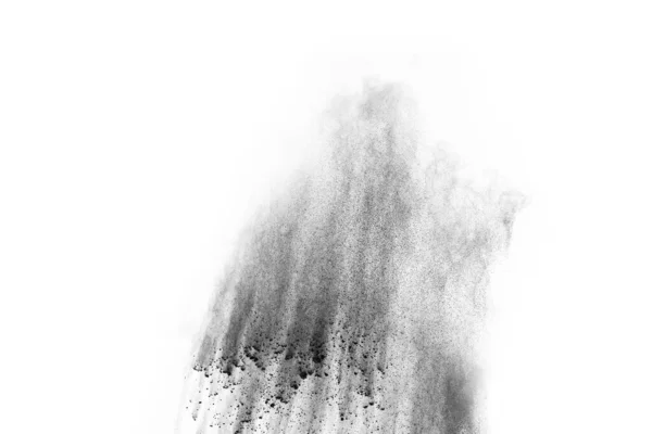Cząstki Węgla Drzewnego Białym Tle Abstrakcyjny Proszek Rozbryzgany Białym Tle — Zdjęcie stockowe