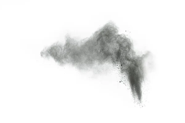 Partículas Carbón Vegetal Sobre Fondo Blanco Polvo Abstracto Salpicado Sobre —  Fotos de Stock