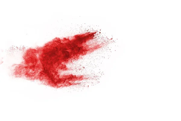 Beyaz Arka Planda Izole Edilmiş Kırmızı Barutun Patlaması Hareketsiz Kırmızı — Stok fotoğraf