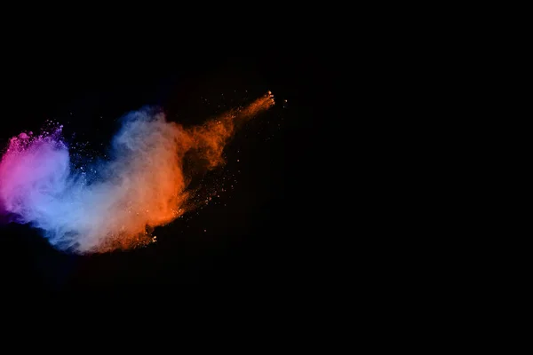 Esplosione Polvere Colorata Astratta Uno Sfondo Nero Polvere Astratta Sfondo — Foto Stock