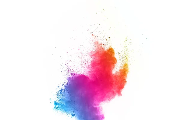 Abstrakcyjny Proszek Rozbryzgane Tło Kolorowy Wybuch Proszku Białym Tle Kolorowa — Zdjęcie stockowe