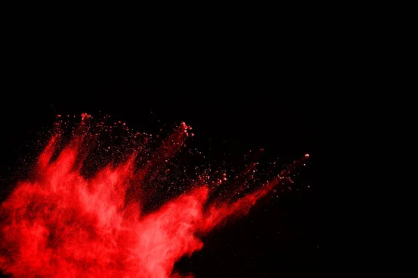 Siyah Arka Planda Soyut Kırmızı Toz Patlaması Siyah Arka Planda — Stok fotoğraf