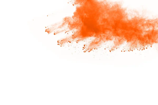Abstract Oranje Poeder Splatted Achtergrond Freeze Beweging Van Kleur Poeder — Stockfoto