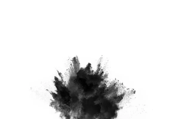 Particles Charcoal White Background Abstract Powder Splatted White Background Freeze — Stock Photo, Image