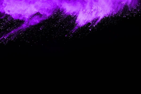 Movement Abstract Dust Explosion Frozen Purple Black Background Stop Movement — Stock Photo, Image