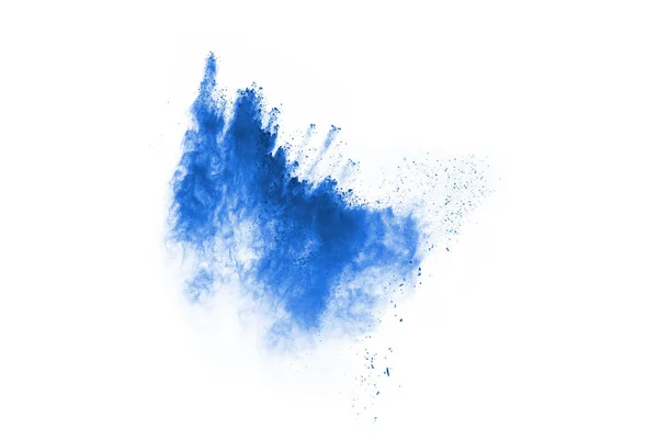 Blue Color Powder Explosion White Background Colored Cloud Colorful Dust — Stock Photo, Image